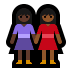 👩🏿‍🤝‍👩🏾 women holding hands: dark skin tone, medium-dark skin tone display on Windows